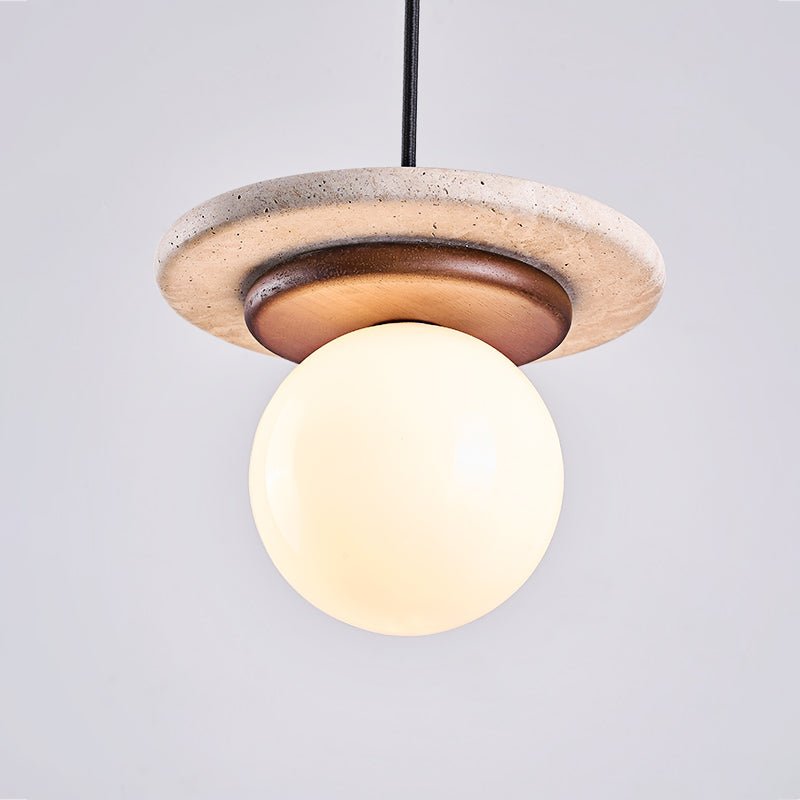 Travertine Disk Pendant Light