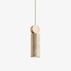 Travertine Cylinder Disc Pendant Light