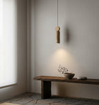 Travertine Cylinder Disc Pendant Light