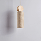 Travertine Cylinder Disc Pendant Light