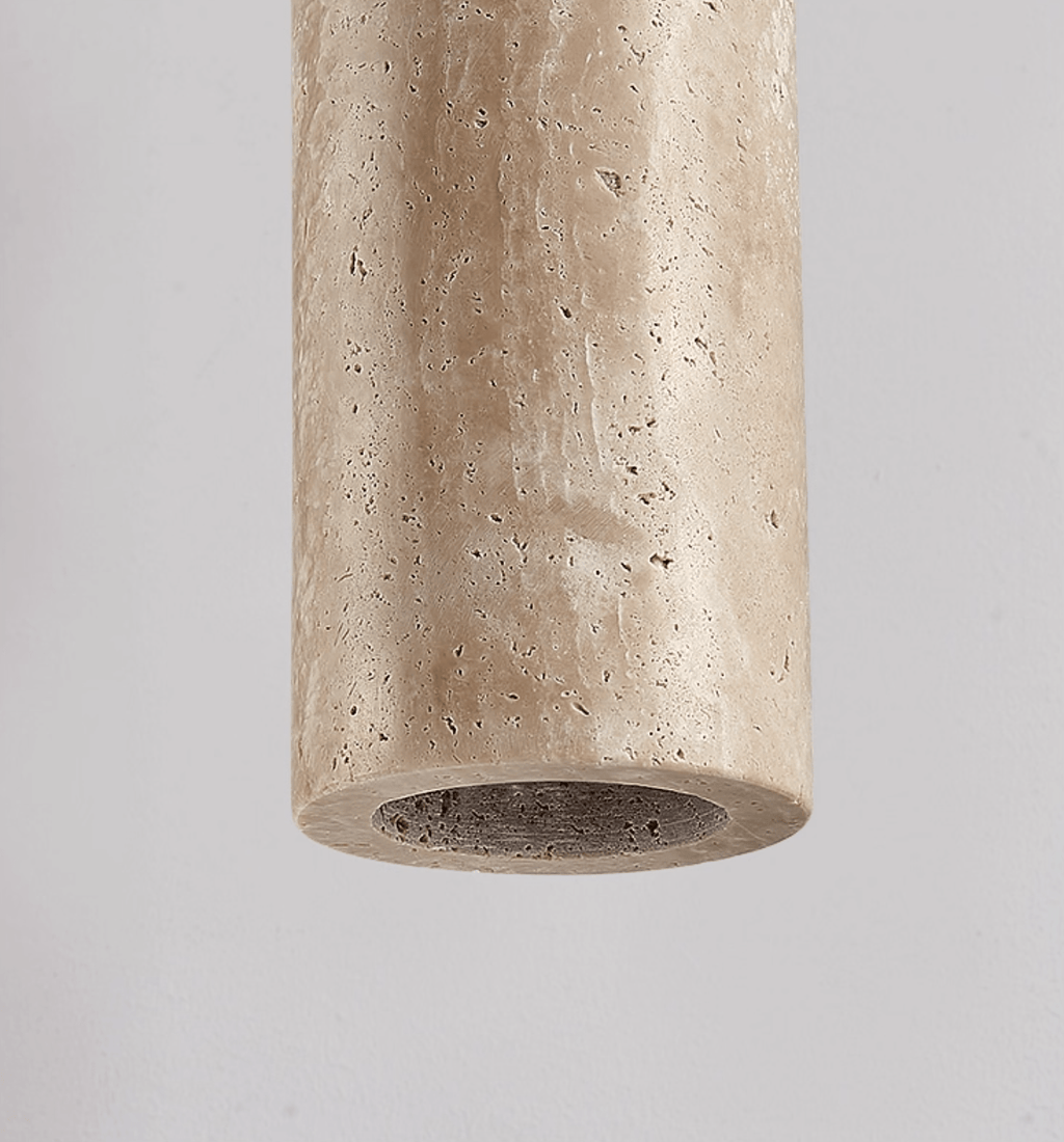 Travertine Cylinder Disc Pendant Light
