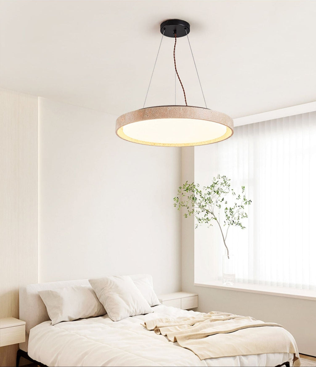 Travertine Circle LED Pendant Light