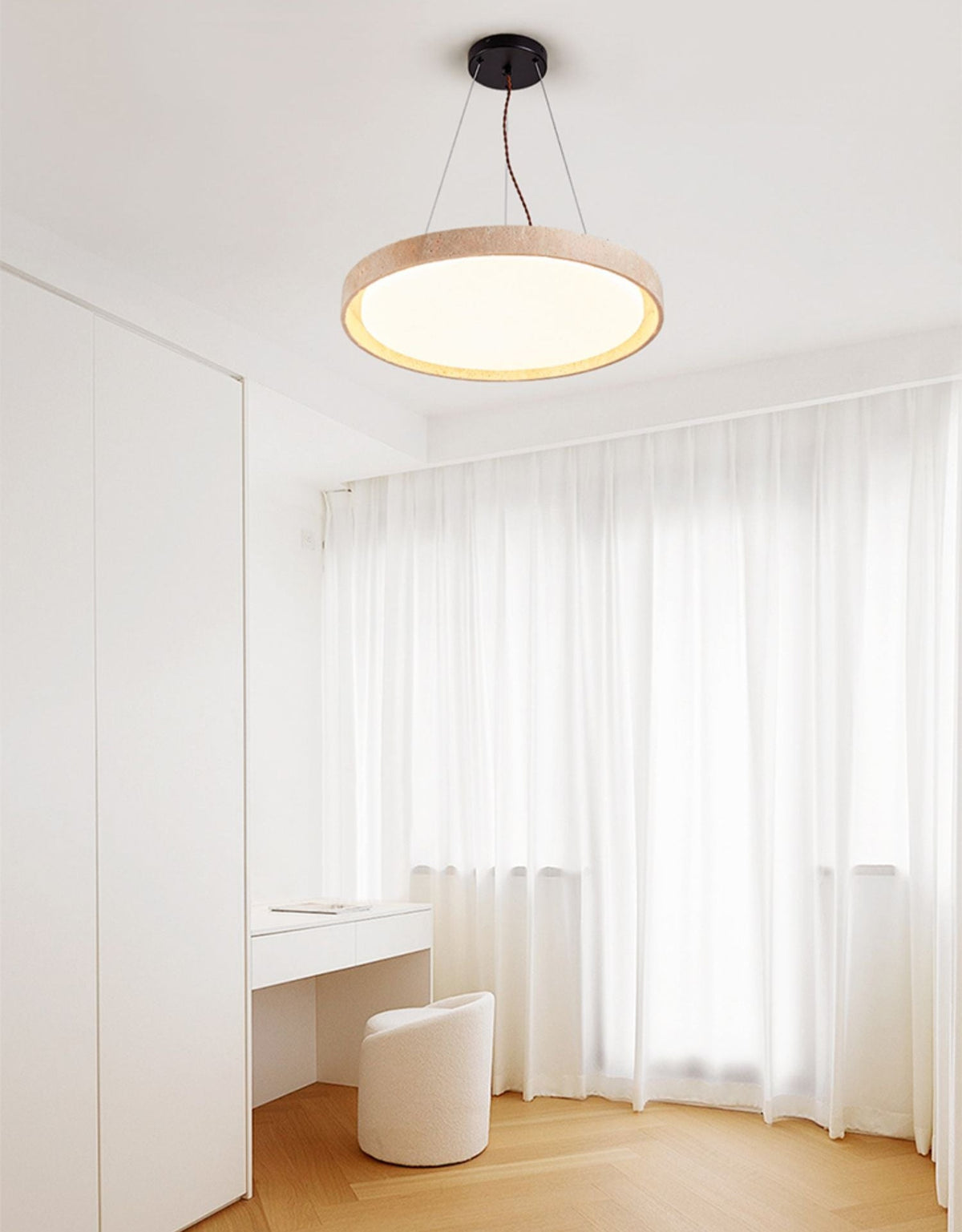Travertine Circle LED Pendant Light