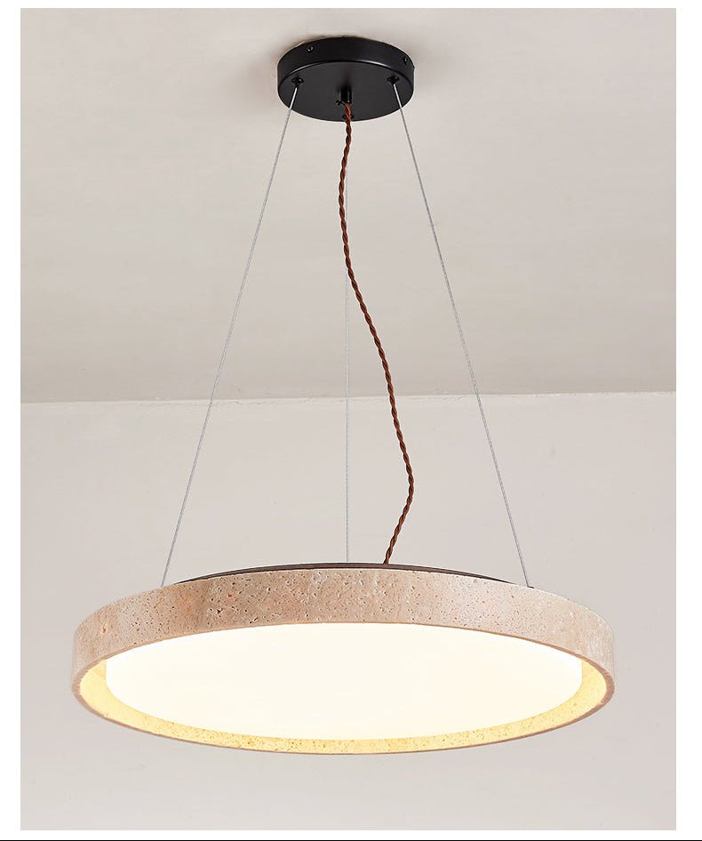 Travertine Circle LED Pendant Light