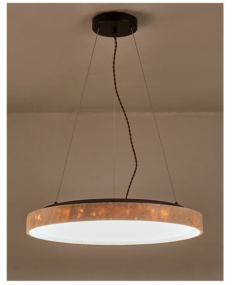 Travertine Circle LED Pendant Light