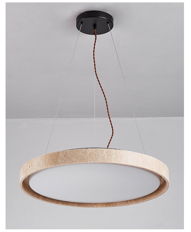 Travertine Circle LED Pendant Light