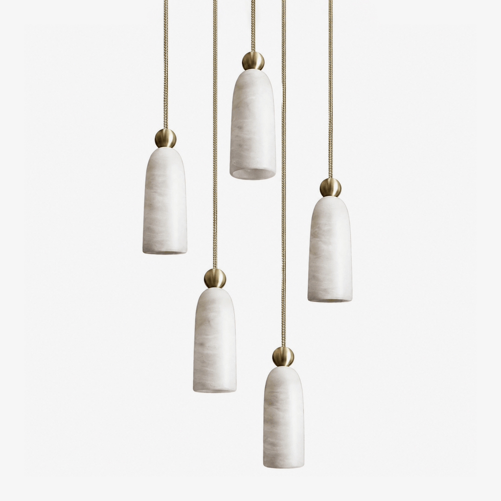 Alabaster Bell Cluster Pendant Lamp