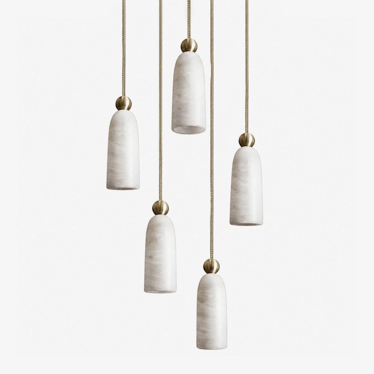 Alabaster Bell Cluster Pendant Lamp