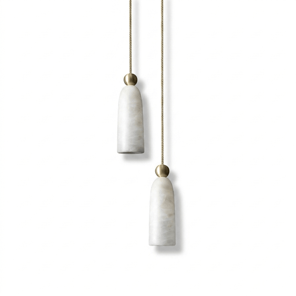 Alabaster Bell Cluster Pendant Lamp
