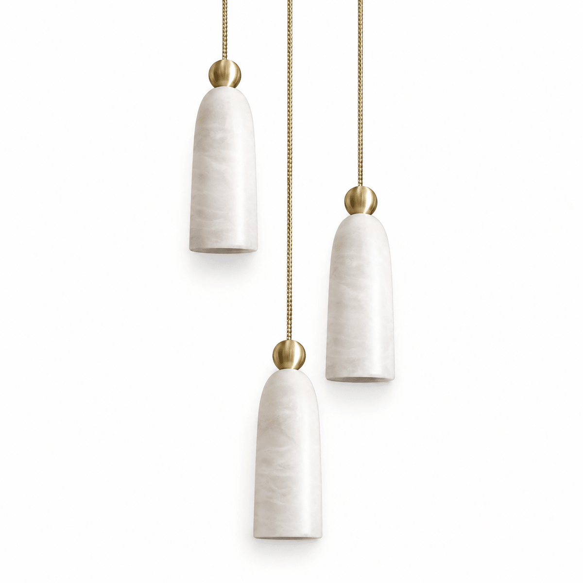 Alabaster Bell Cluster Pendant Lamp