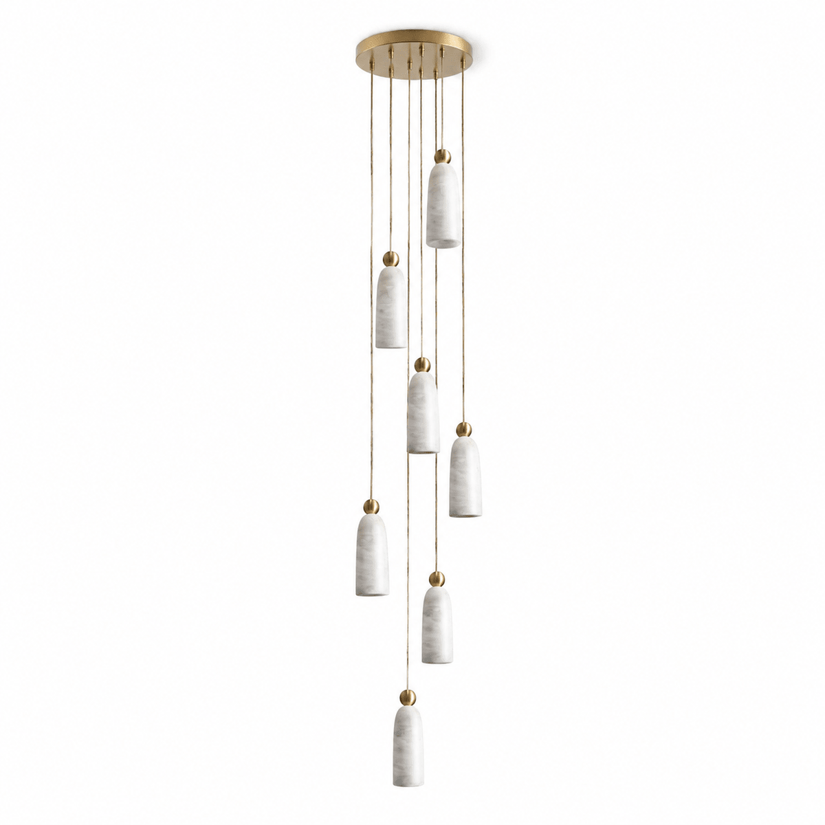 Alabaster Bell Cluster Pendant Lamp