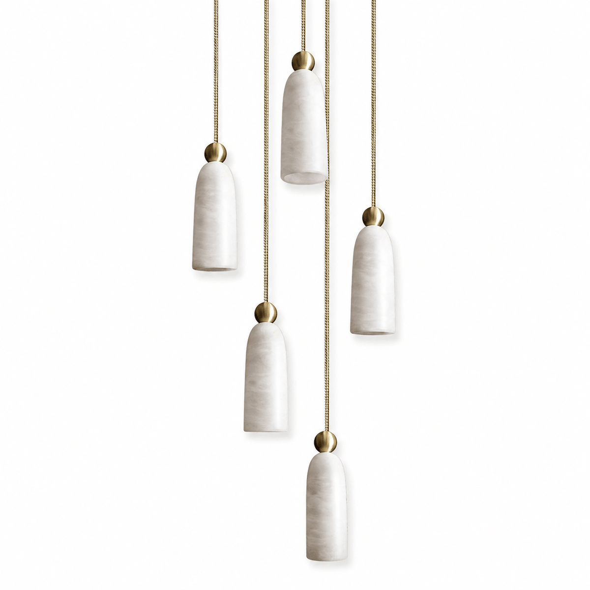 Alabaster Bell Cluster Pendant Lamp