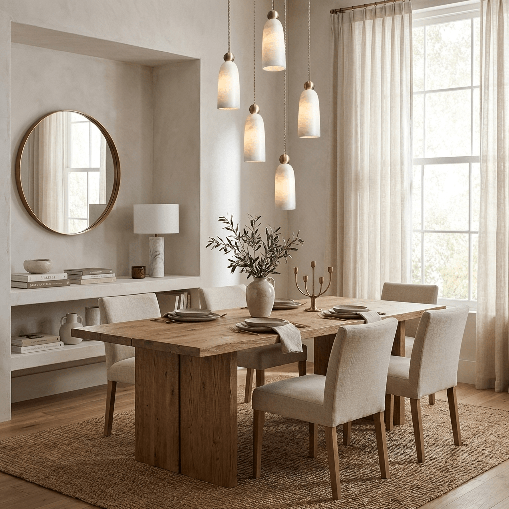 Alabaster Bell Cluster Pendant Lamp