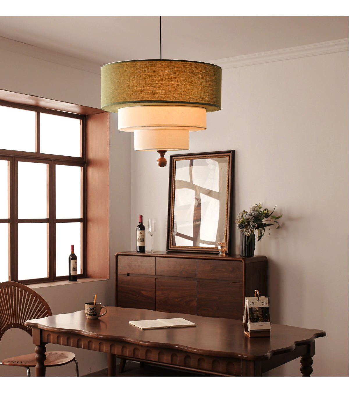 Tiered Fabric Pendant Light