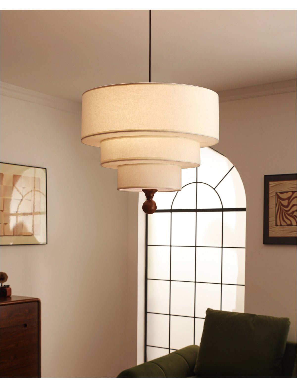 Tiered Fabric Pendant Light