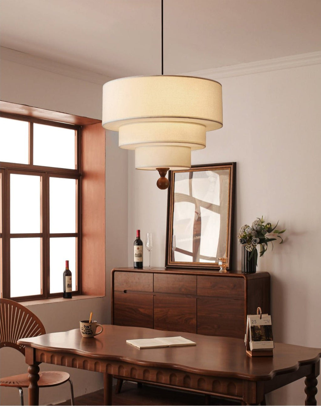 Tiered Fabric Pendant Light