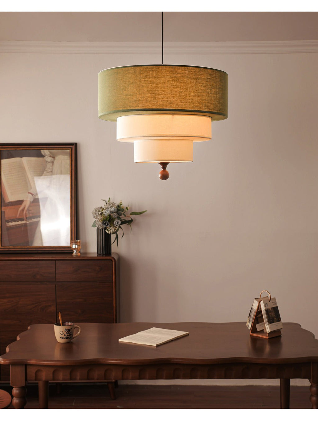 Tiered Fabric Pendant Light