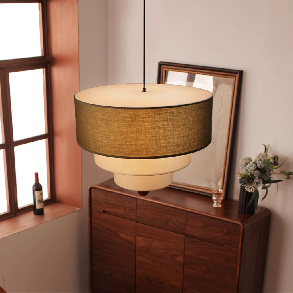 Tiered Fabric Pendant Light