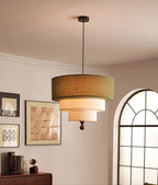 Tiered Fabric Pendant Light