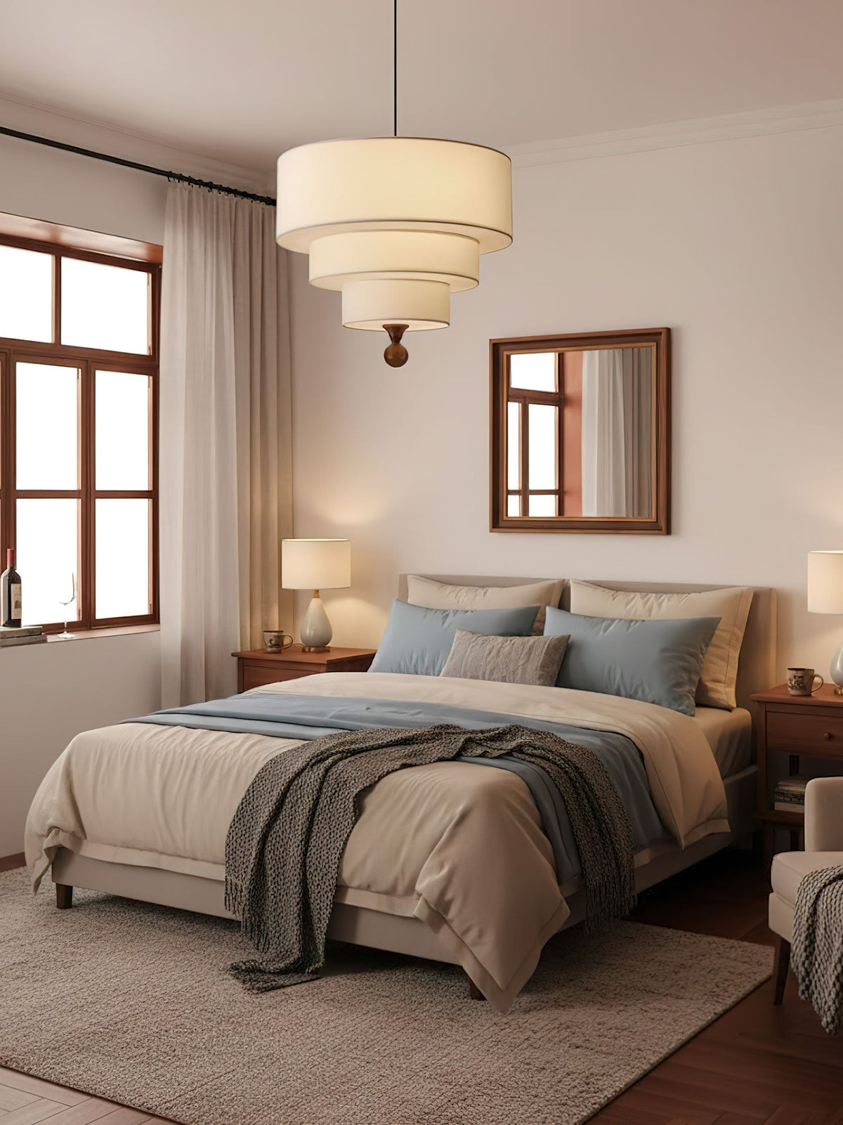 Tiered Fabric Pendant Light