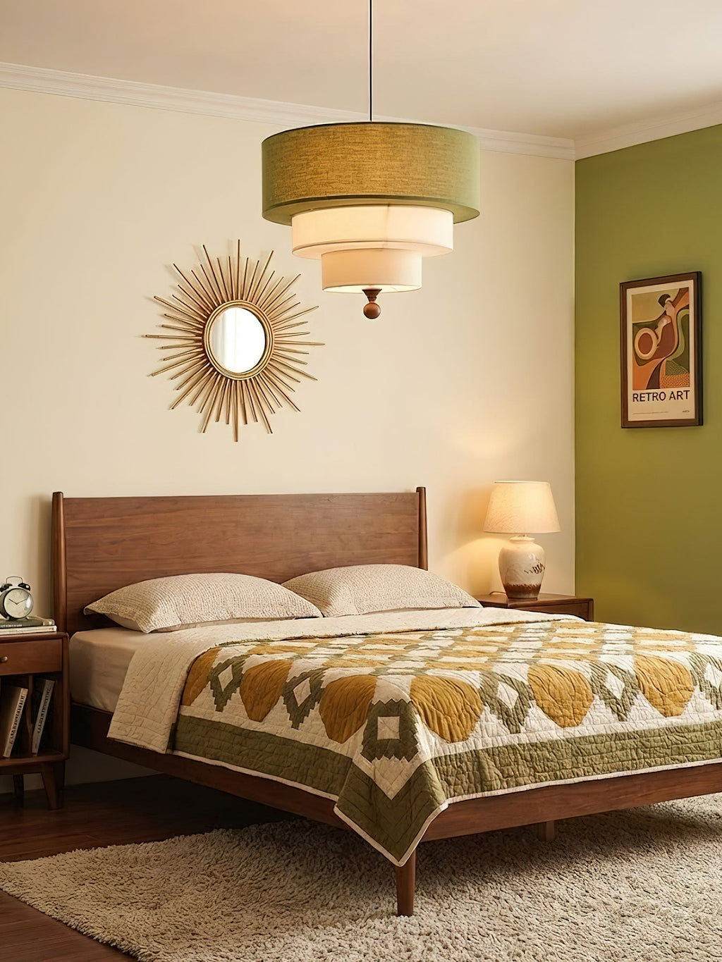 Tiered Fabric Pendant Light