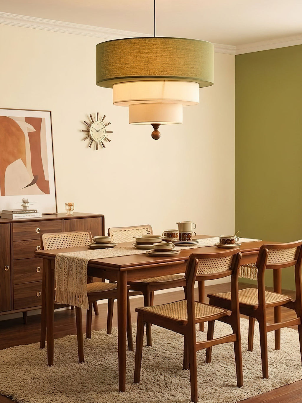 Tiered Fabric Pendant Light