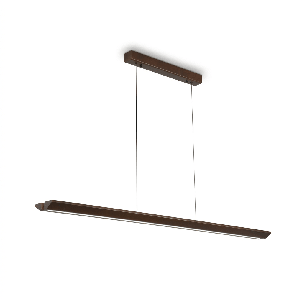 Beveled Wood Linear Pendant Lamp