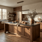 Beveled Wood Linear Pendant Lamp