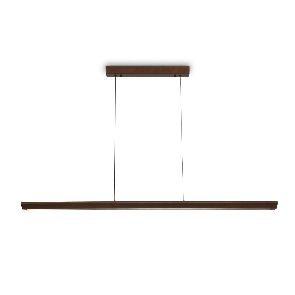 Beveled Wood Linear Pendant Lamp