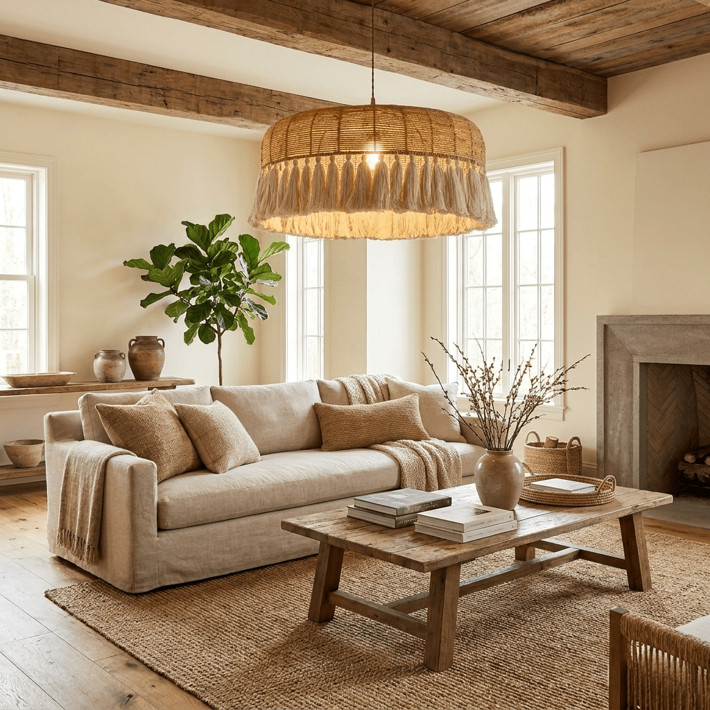Arlina Jute Fringe Pendant Light