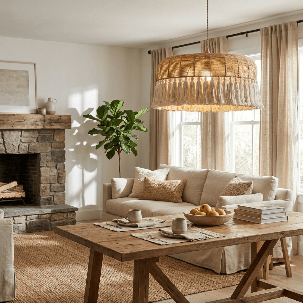 Arlina Jute Fringe Pendant Light