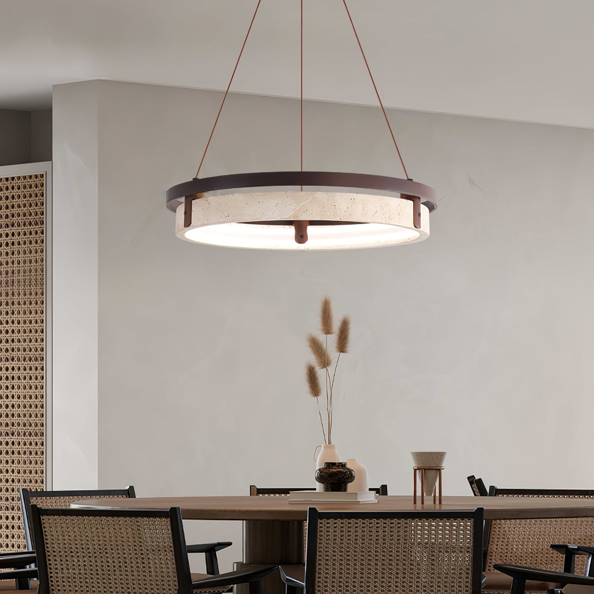 Orbit Travertine Pendant Light