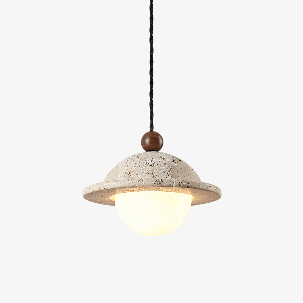 Travertine Saucer Pendant Light
