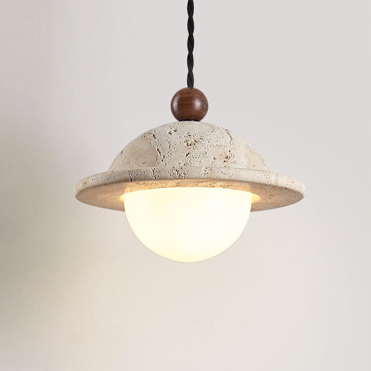 Travertine Saucer Pendant Light
