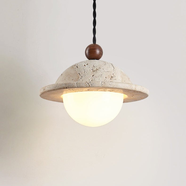 Travertine Saucer Pendant Light