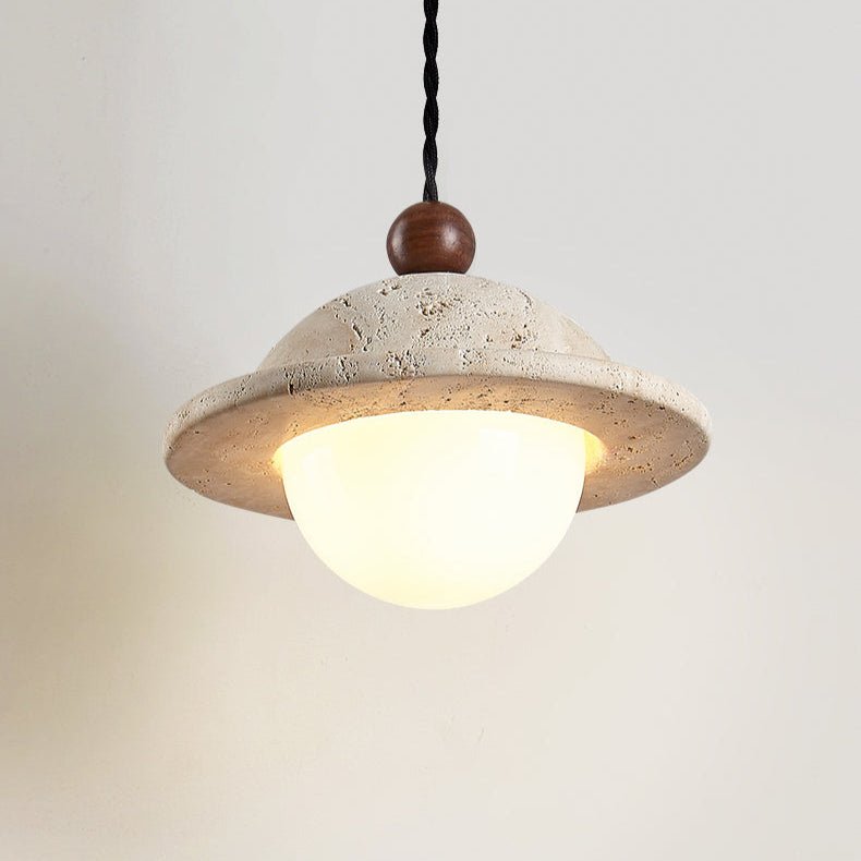 Travertine Saucer Pendant Light