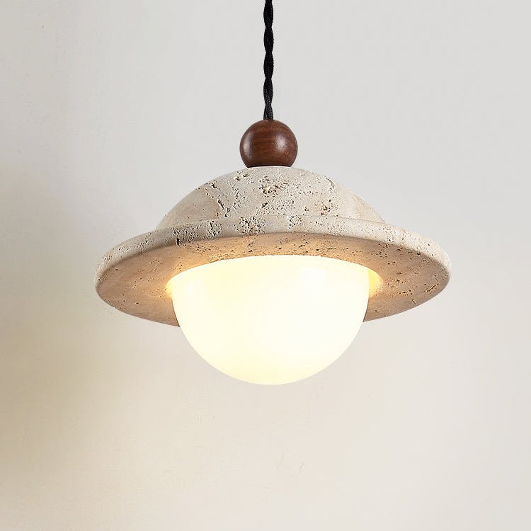 Travertine Saucer Pendant Light