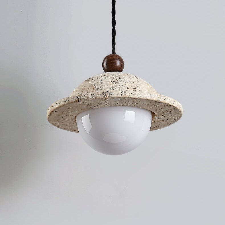 Travertine Saucer Pendant Light