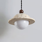 Travertine Saucer Pendant Light