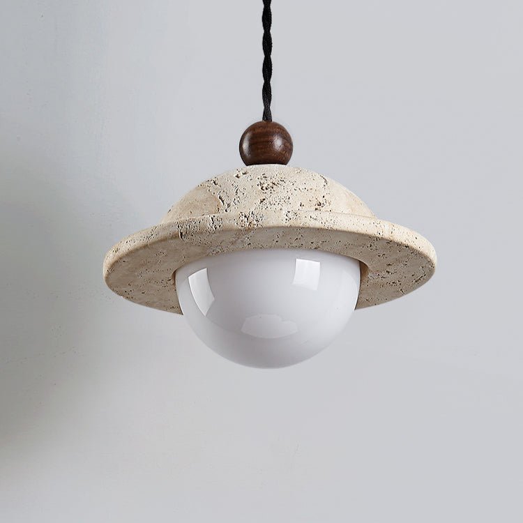 Travertine Saucer Pendant Light