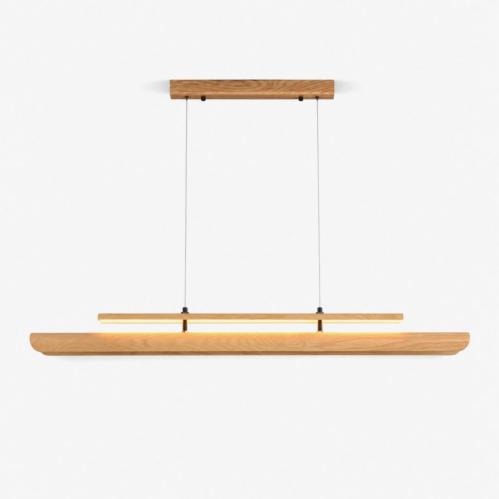 Two Tier Wood Linear Pendant Light