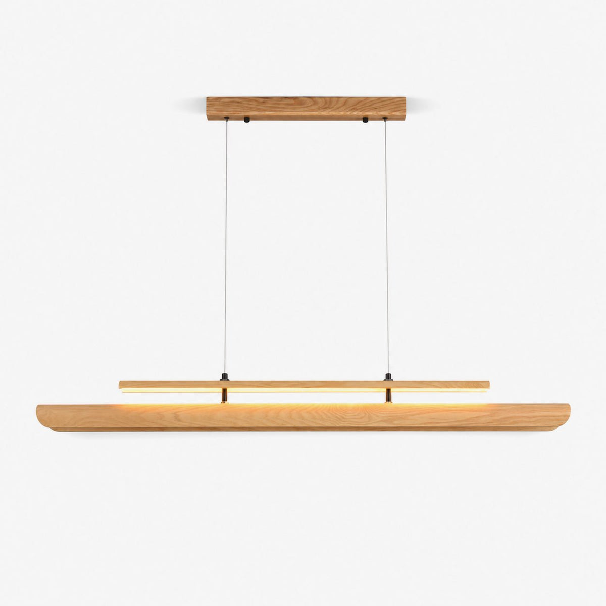 Two Tier Wood Linear Pendant Light