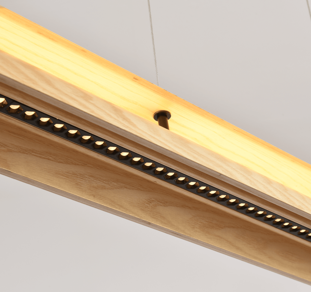 Two Tier Wood Linear Pendant Light