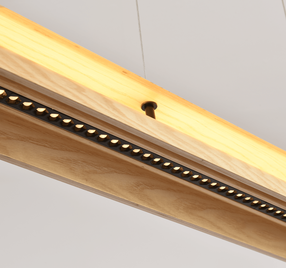 Two Tier Wood Linear Pendant Light