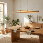 Two Tier Wood Linear Pendant Light