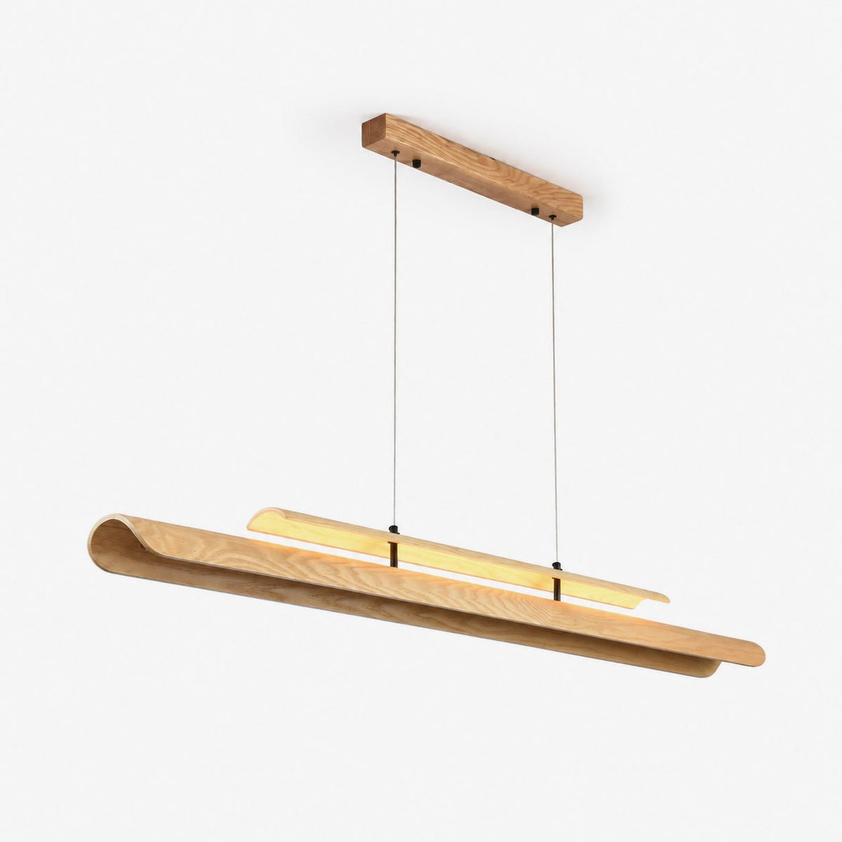 Two Tier Wood Linear Pendant Light