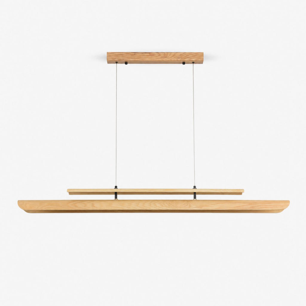 Two Tier Wood Linear Pendant Light