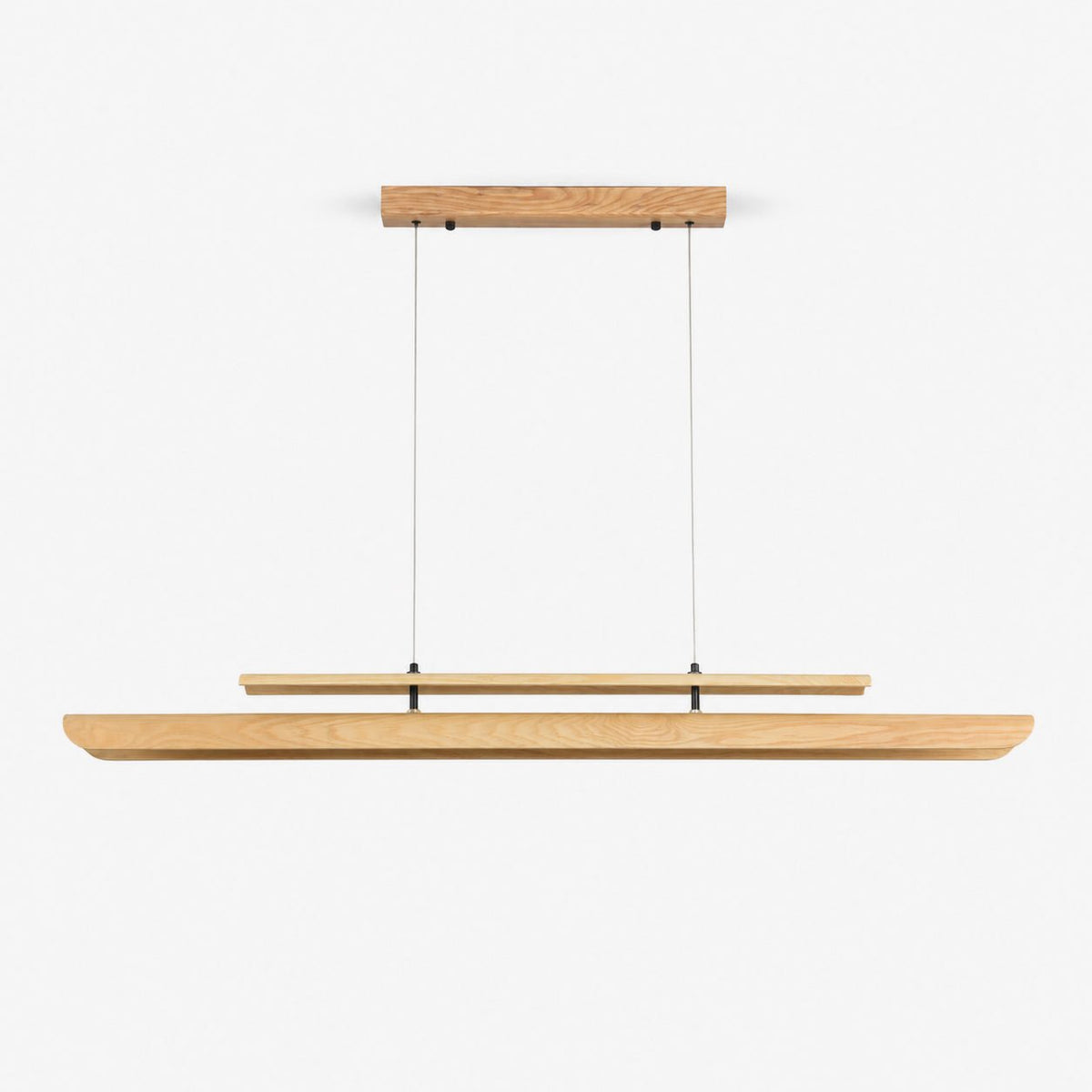 Two Tier Wood Linear Pendant Light
