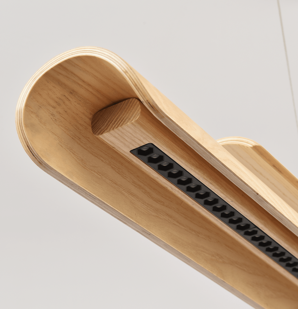 Two Tier Wood Linear Pendant Light