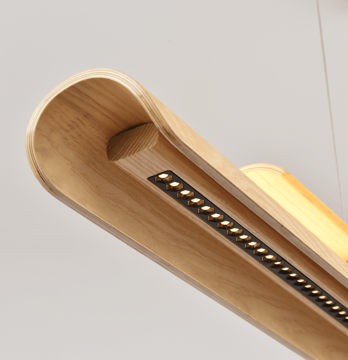 Two Tier Wood Linear Pendant Light